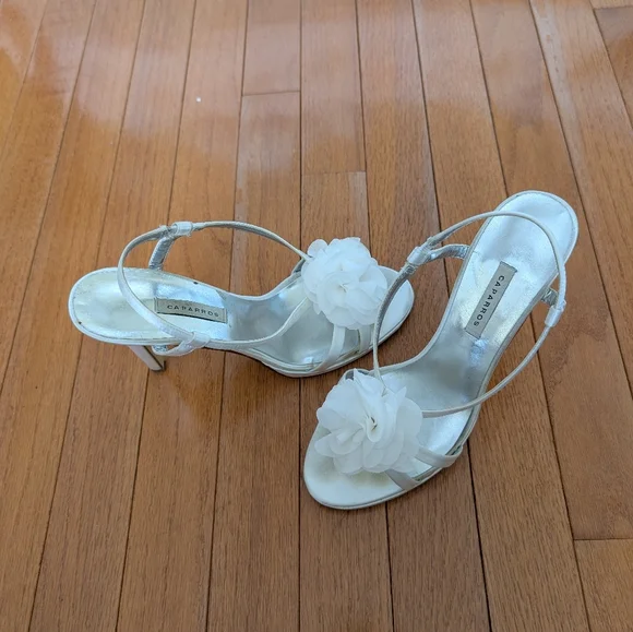 Caparros Ivory Heels with Floral Detail - Picture 2 of 5